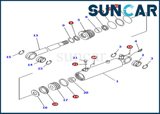 kupować 707-98-13610 7079813610 Zestaw uszczelek cylindra kątowego pasuje do części wewnętrznych PC40MR-1 PC45MR-1 Komatsu online manufacture