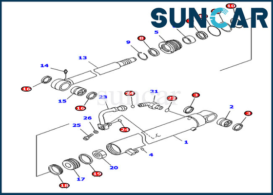 kupować Komatsu 707-98-32520 7079832520 Zestaw uszczelek do naprawy cylindra ostrza do części wewnętrznych koparki PC40MR-1 PC45MR-1 online manufacture
