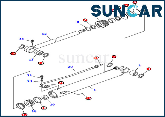 kupować Części wewnętrzne Komatsu 707-98-25710 PC40MR-1 PC40MRX-1 Zestaw uszczelek cylindra wychylenia wysięgnika koparki online manufacture