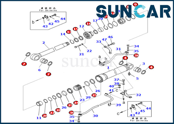 kupować 707-99-68480 7079968480 Zestaw uszczelek cylindra wysięgnika Komatsu Pasuje do PC700LC-8E0 PC650LC-8E0 online manufacture