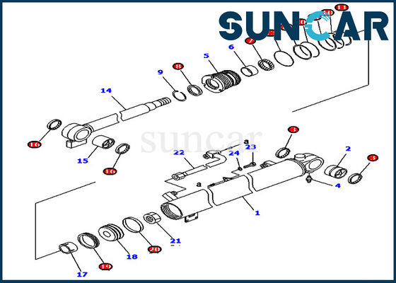 kupować KOMATSU 707-98-34610 7079834610 Zestaw naprawczy uszczelki cylindra wysięgnika do modeli sprzętu PC40R-8 PC45R-8 online manufacture
