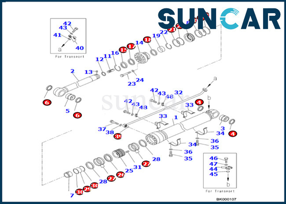 kupować Zestaw uszczelek siłownika ramienia Komatsu 707-99-76380 7079976380 Zestaw naprawczy uszczelki siłownika ramienia do PC700LC-8E0 PC650LC-8E0 online manufacture