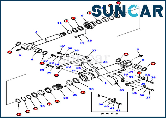 kupować 707-99-67470 7079967470 Zestaw naprawczy siłownika ramienia do KOMATSU PC450-8 PC460LC-8 PC430-8 online manufacture