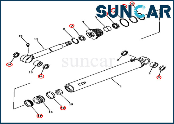 kupować PC45-1 Komatsu Części serwisowe 707-98-25620 7079825620 Zestaw uszczelek cylindra wysięgnika Zestawy naprawcze online manufacture