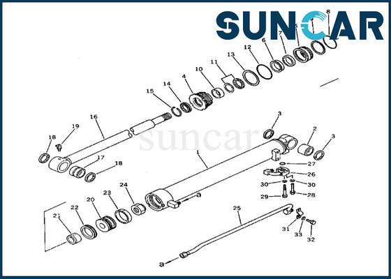 kupować Zestaw do wymiany siłownika ramienia 201-63-33300 2016333300 Zestaw uszczelek siłownika ramienia Komatsu do PC60U-3 online manufacture