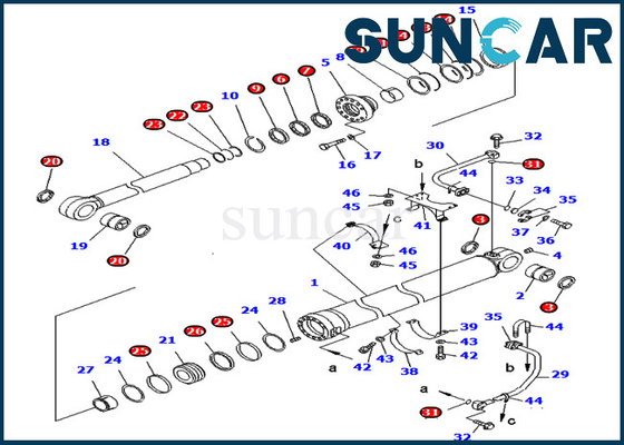 Zestaw serwisowy 707-99-68650 7079968650 Zestawy uszczelek olejowych cylindra łyżki do PC750-6 PC750SE-6 Komatsu