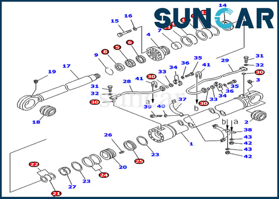 707-99-77300 7079977300 Zestaw naprawczy wysięgnika Siłownik hydrauliczny pasuje do modeli Komatsu PC750LC-7 PC800-7