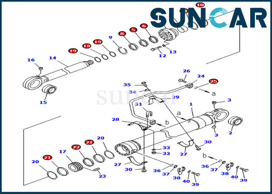 Komatsu 707-99-69690 7079969690 Zestaw uszczelek cylindra kubełkowego do modeli PC750-7 PC800-8 Wersja zagraniczna
