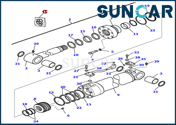 PC75R-2 PC95R-2 Komatsu 707-99-25700 7079925700 Zestaw serwisowy wysięgnika koparki Zestawy uszczelek cylindrów