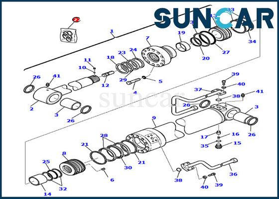 707-99-27740 7079927740 Zestaw uszczelek olejowych siłownika ramienia do 2-częściowego modelu wysięgnika PC75R-2 PW75R-2 Komatsu