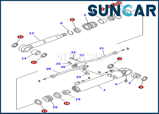707-98-43210 7079843210 Zestaw uszczelek cylindra wysięgnika pasuje do części wewnętrznych koparki Komatsu PC75UD-2 PC75UU-3