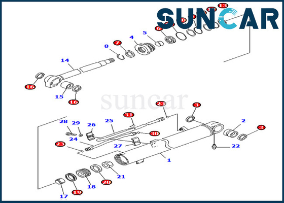 707-98-36700 7079836700 Zestaw uszczelniający wysięgnika Siłownik hydrauliczny do modeli PC78MR-6 PC78US-6 Komatsu