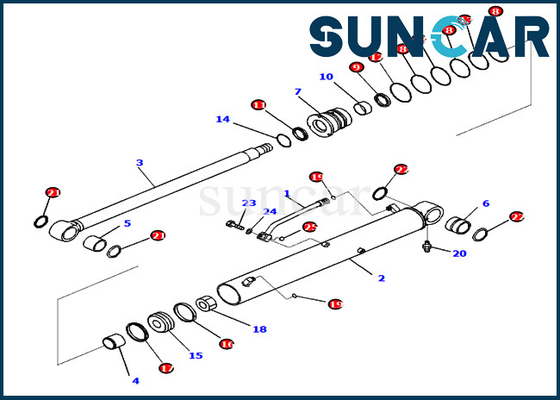 721-98-00670 Zestaw uszczelek siłownika hydraulicznego wysięgnika 7219800670 PC78US-10 Zestawy serwisowe Komatsu