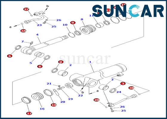 Części wewnętrzne 707-98-36710 7079836710 Zestaw uszczelek do naprawy ramienia Siłownik hydrauliczny pasuje do Komatsu PC78UU-6