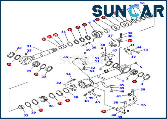 PC800-8E0 PC800SE-8E0 Komatsu 707-99-78410 7079978410 Części zestawu serwisowego cylindra koparki