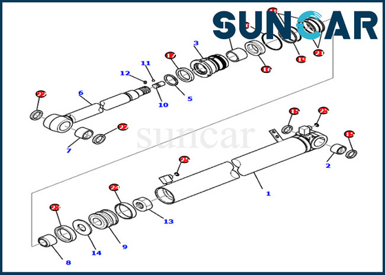 Części zestawu serwisowego ramienia 707-98-28910 7079828910 Zestaw uszczelek cylindra do PC80MR-3 PC80MR-5 Komatsu