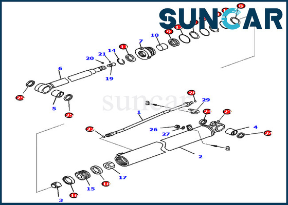 PC88MR-10 PW98MR-10 707-98-35340 Zestaw serwisowy ramienia 7079835340 Zestaw naprawczy uszczelki cylindra hydraulicznego