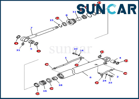 707-98-30720 Zestaw uszczelek olejowych cylindra łyżki 7079830720 PC88MR-10 PW98MR-10 Części serwisowe Komatsu