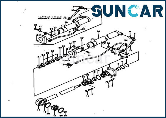 101-62-05020 Zestaw uszczelek siłownika hydraulicznego Komatsu D20A-2 1016205020 Zestawy naprawcze siłownika hydraulicznego