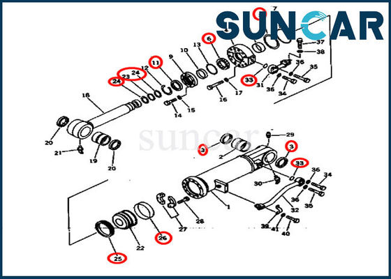 Zestaw do wymiany uszczelek SUNCAR 707-99-64405 7079964405 Do D275A-2 Komatsu