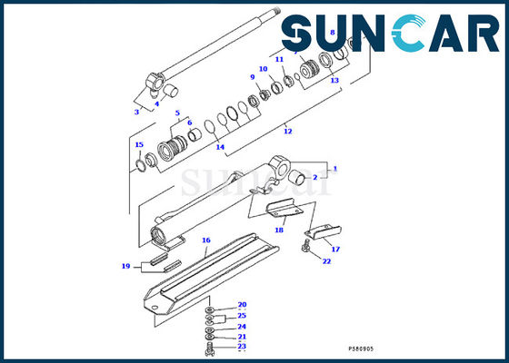 YM172186-72190 Zestaw uszczelek cylindra wysięgnika Komatsu PC09FR-1 Naprawa uszczelki cylindra hydraulicznego koparki