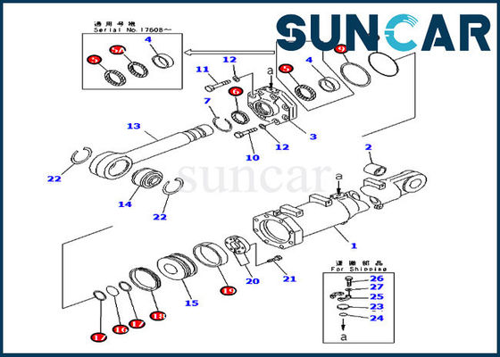 Dobre uszczelnienie 7079974450 Zestaw uszczelek ostrza Komatsu D375A-3A Zestawy naprawcze siłownika przechyłu