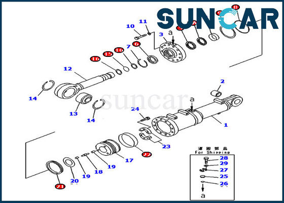 707-99-81010 Pochylenie lemiesza 7079981010 Zestaw naprawczy uszczelki cylindra Komatsu do spycharki skośnej