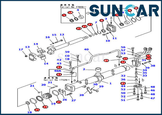 D375A-3 Spychacz 707-98-56620 Zestaw uszczelniający pochylenie lemiesza ISO9001 Zestaw naprawczy cylindra Komatsu
