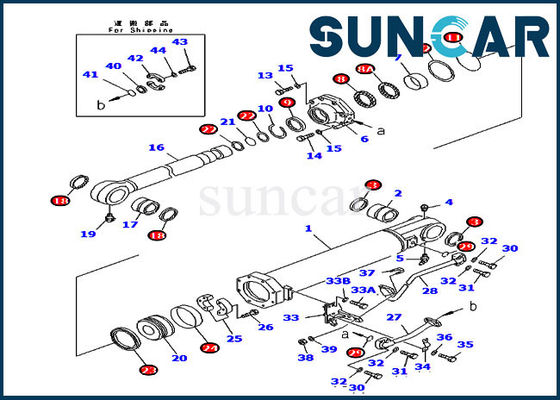 D375A-5 Komatsu 707-99-74020 7079974020 Zestaw naprawczy uszczelek cylindra hydraulicznego Ripper Tilt