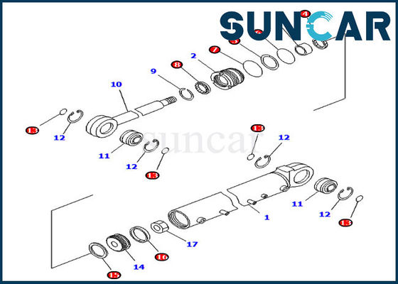 707-98-42420 Zestawy uszczelek cylindrów do naprawy kąta ostrza Pasują do spycharek gąsienicowych Komatsu D41E-6 D41P-6