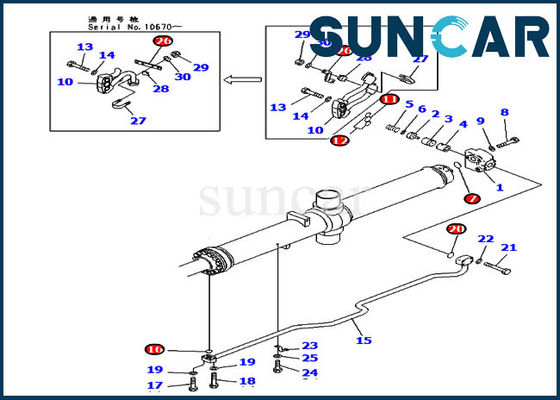 D475A-3 Komatsu Parts 707-98-67510 7079867510 Zestawy uszczelek do naprawy cylindra hydraulicznego podnośnika