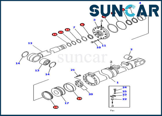 Zestaw uszczelniający Komatsu 7079984200 Zestaw serwisowy siłownika przechylania lemiesza pasuje do modeli spycharek D475A-5