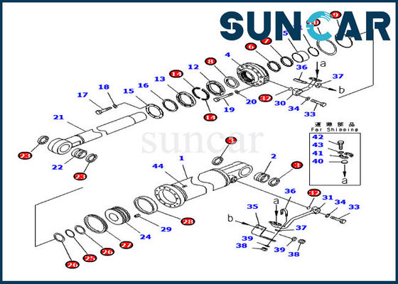 ISO9001 131-62-05080 Zestaw naprawczy uszczelki siłownika podnoszenia D50A-16 Zestawy zamienne do spycharek Komatsu