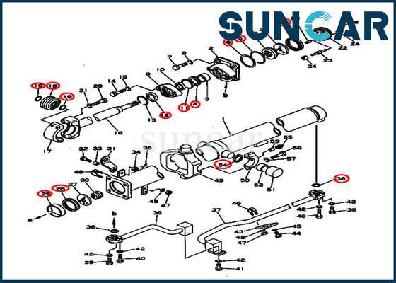130-63-05020 Zestaw uszczelek cylindra hydraulicznego pasuje do buldożera Komatsu D53A-16 D53P-16