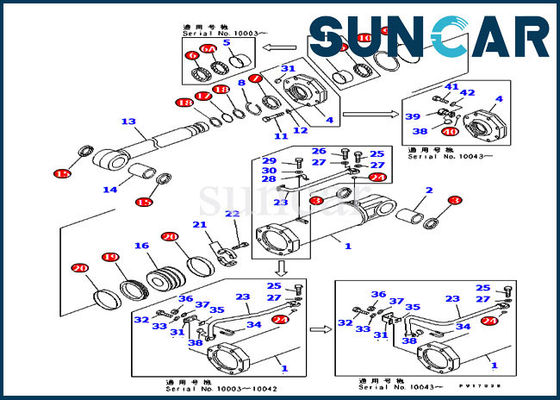 707-98-84410 Zestaw naprawczy uszczelek cylindra Komatsu Zestawy do wymiany hydraulicznej Ripper Liftpper