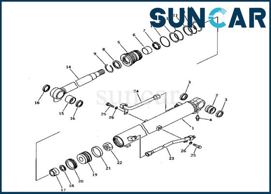 707-99-14430 Cylinder wysięgnika Zestaw serwisowy Komatsu Koparka PC10-7 Zestaw uszczelniający części wewnętrznych