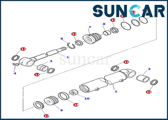 878000392 Zestaw serwisowy siłownika wysięgnika do Komatsu PC10-7 PC20-7 Zestaw uszczelek zamiennych