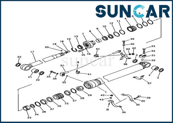 Zestaw uszczelek siłownika ramienia 707-99-44200 Zestawy zamienne Komatsu do części wewnętrznych koparki PC100-5C