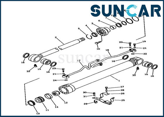 Uszczelnianie maszyn 707-98-36100 Zestawy uszczelek cylindrów wysięgnika do koparki Zestaw naprawczy Komatsu PC100-3