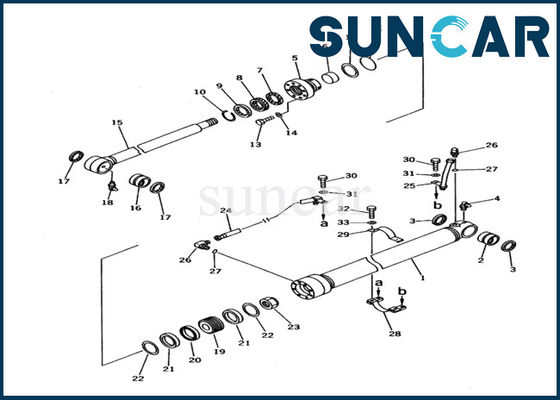 707-99-26620 Zestaw serwisowy hydraulicznego cylindra łyżki PC60-6 Zestawy do wymiany cylindra Komatsu