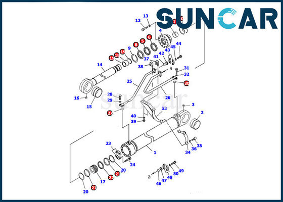 707-98-77210 Komatsu PC1100-6 Łyżka do koparki Zestaw serwisowy cylindra Zestawy naprawcze uszczelek olejowych