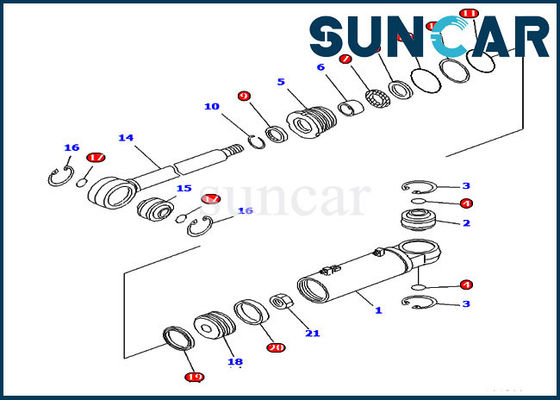 707-99-43680 Zestaw naprawczy uszczelnienia hydraulicznego przechyłu D61PX-12 Zestawy cylindrów spycharki Komatsu
