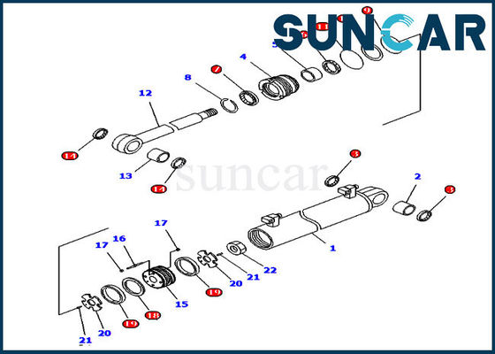 Uszczelnienia hydrauliczne 707-99-36550 7079936550 Zestaw uszczelek cylindra kątowego Pasuje do D61EX-15 Komatsu