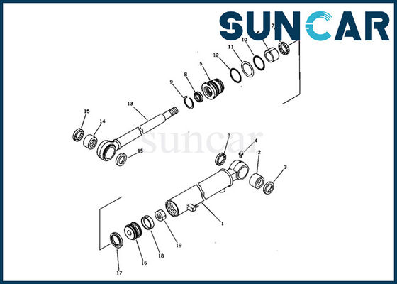 21S-63-02040 Zestaw uszczelek cylindra obrotu Komatsu pasuje do modeli PC03-1 Wewnętrzny zestaw naprawczy koparki