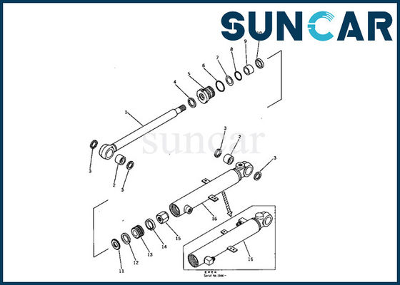 707-00-50330 Zestaw uszczelek cylindra łyżki Komatsu PC05-1 Zestaw wewnętrzny cylindra do minikoparki Ex