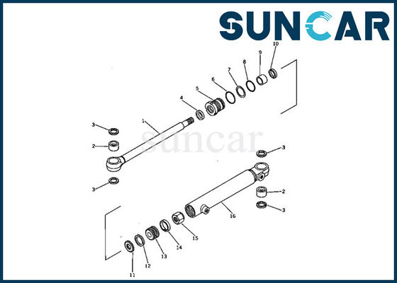 Cylinder obrotu 707-00-50340 OEM PC05-1 Koparka Komatsu Wewnętrzny zestaw uszczelniający do naprawy cylindra