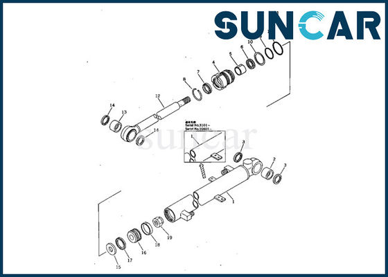 PC05-5 Komatsu 707-00-50630 Zestaw uszczelek cylindra łyżki Części zamienne do cylindrów odpornych na olej