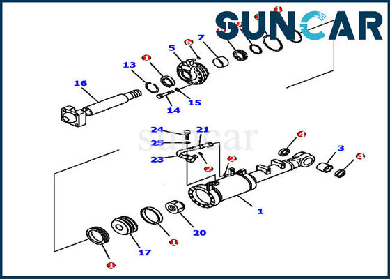 707-99-52160 Zestaw serwisowy przechyłu 7079952160 Zestaw uszczelek cylindra Komatsu pasuje do spycharek D61EX-15