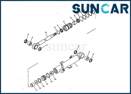 707-00-50650 Zestaw uszczelniający cylindra wysięgnika Komatsu PW05-1 Zestaw uszczelek naprawczych do modelu koparki