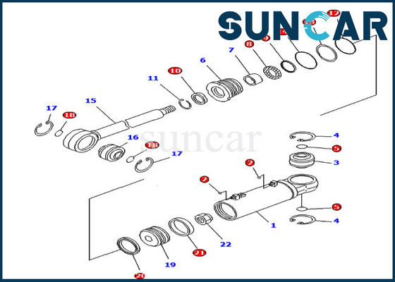 D61EX-15 D61PX-15 Komatsu OEM Parts 707-99-43690 Zestaw uszczelek cylindra hydraulicznego spycharki